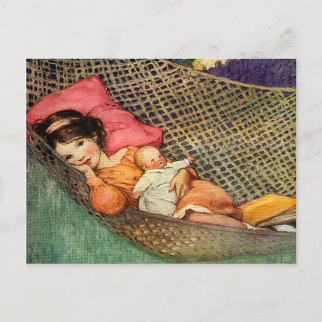 Girl in a Hammock by Jesse Willcox Smith Vykort (Framsida)