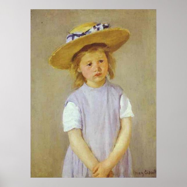 Girl in A Straw Hat, Mary Cassatt Poster (Framsidan)