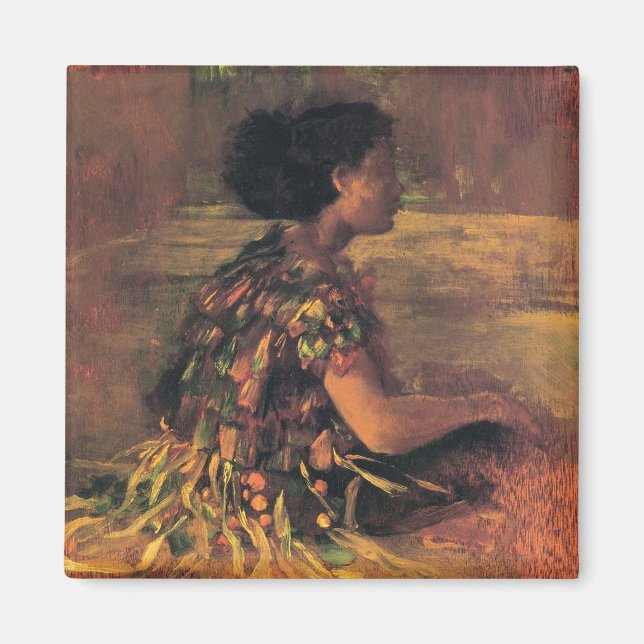 "Girl in Grass Dress" - John LaFarge Magnet (Framsidan)