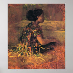 'Girl in Grass Dress' - John LaFarge Print Poster