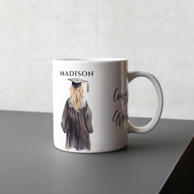 Girl in Grått Studenten Kaffemugg (Skapare uppladdad)