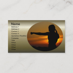 Girl in Karate Sunset Visitkort