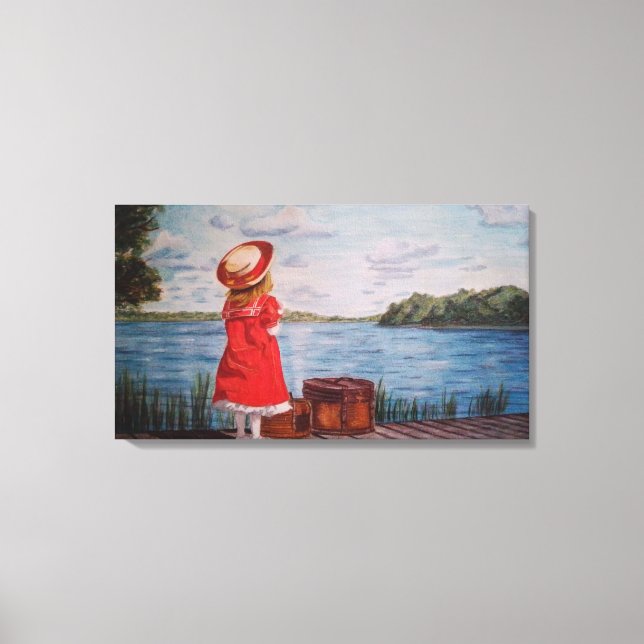 Girl in Red-Stretched Canvas Print (Framsida)