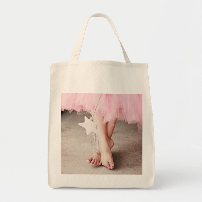 Girl in Rosa Tutu Tote Bag Tygkasse (Framsidan)