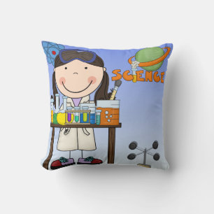 Girl in Science Lab Pillow Kudde