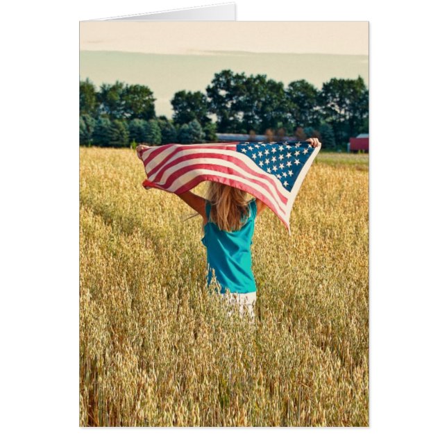 Girl in Wheat Fält Tack Hälsningskort (Framsidan)