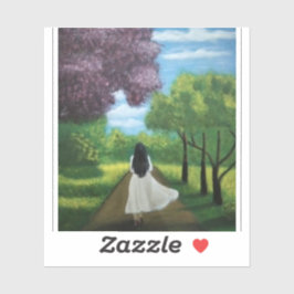 Girl in White Dress Klistermärken