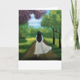 Girl in White Dress Kort