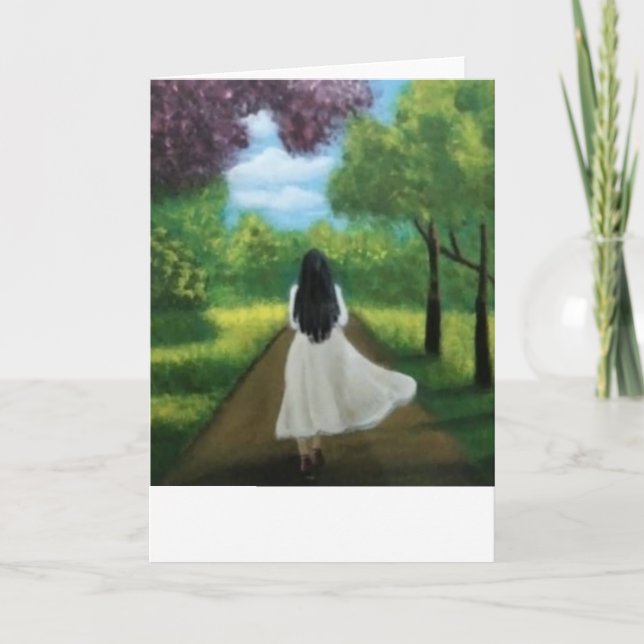 Girl in White Dress Kort (Framsida)