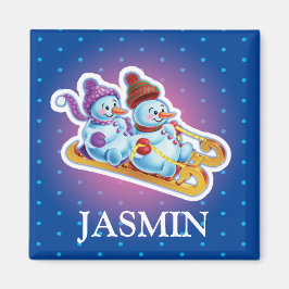 Gir'l initial snögubbars sondmagnet magnet