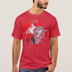 Girl Japan Warrior Mempo Kendo Katana Samurai Ninj T Shirt