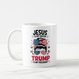 Girl Jesus My Savior Trump President Christian Kaffemugg