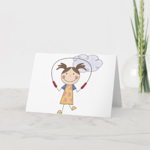 Girl Jumping Rope T-shirts and Gifts Kort