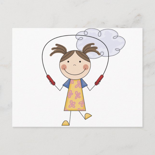 Girl Jumping Rope T-shirts and Gifts Vykort (Framsida)