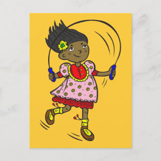 Girl Jumping Rope Vykort
