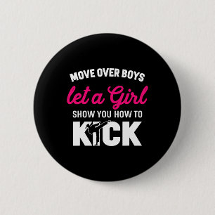 Girl Karate Funny Dotter Kick Boxer Gift Knapp
