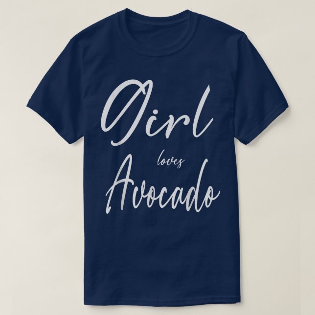 Girl Kärlek Avocado Simple Tet for Avocado Älskare T Shirt (Design framsida)