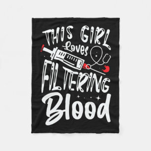 Girl Kärlek Filtering Blood Kidney Dialysis Nurse Fleecefilt