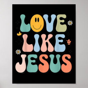 Girl Kärlek gillar Jesus Cute Christian Småbarn Gr Poster