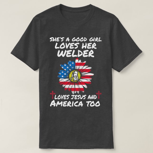 Girl Kärlek Her Welder Welder T.S.T.S. T Shirt (Design framsida)