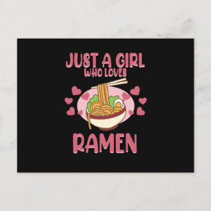 Girl Kärlek Ramen Anime Kawaii Ramen Noodles Gr Inbjudan Vykort