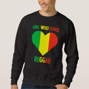 Girl Kärlek Reggae Music Jamaica Rastafari Jama Lång Ärmad Tröja