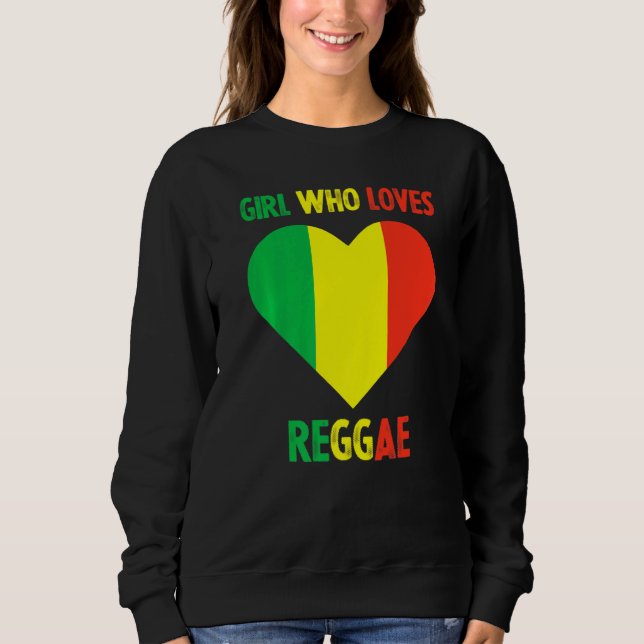 Girl Kärlek Reggae Music Jamaica Rastafari Jama T Shirt (Framsida)