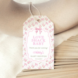 Girl Kärlek Shack Baby Shower Tack Gift Märkre Presentetikett