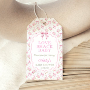 Girl Kärlek Shack Baby Shower Tack Gift Märkre Presentetikett