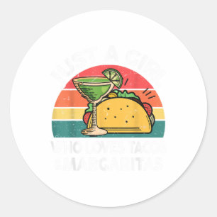 Girl Kärlek Tacos Margarita Shirt Cinco De Mayo Me Runt Klistermärke