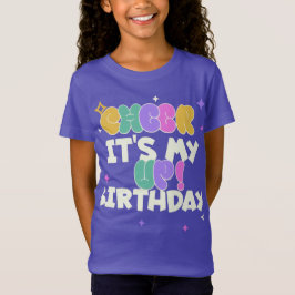 GIRL KIDS BIRTHDAY CHEER UP JERSEY T SHIRT 