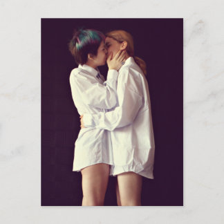 Girl Kiss-foto Vykort