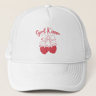 Girl Kisser Cute Coquette Strawberry Lesbisk Pride Keps
