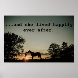Girl Kissing Horse, hon levde lyckligt efter Poster