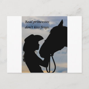 Girl Kissing Horse Vykort