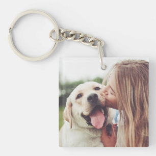 Girl Kissing Hund Keychain