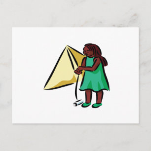 Girl Kiting Vykort