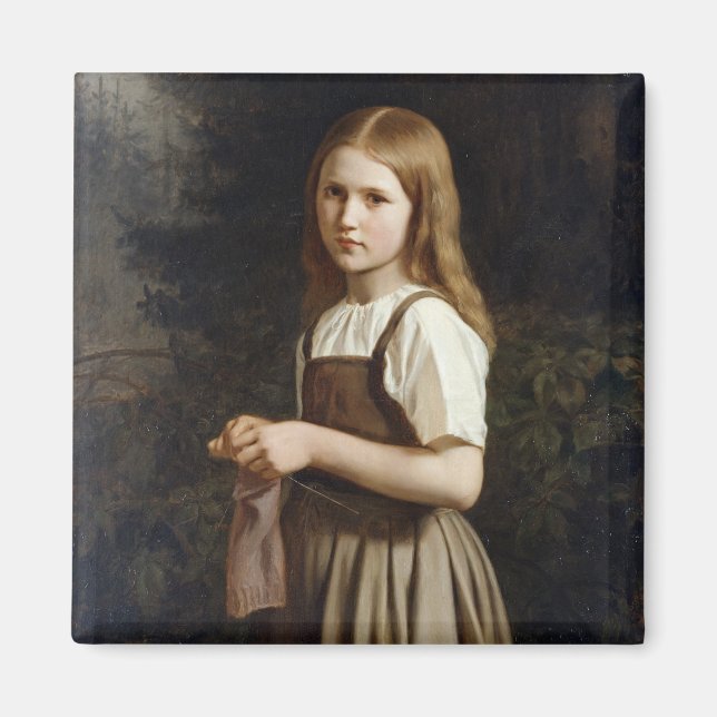 Girl Knitting, 1854 Magnet (Framsidan)