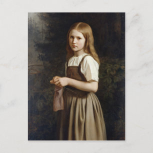 Girl Knitting, 1854 Vykort