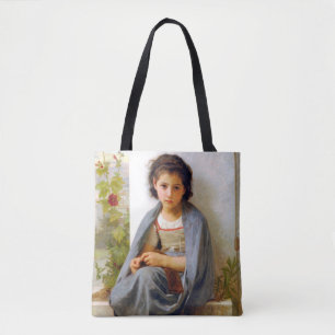 Girl Knitting, Bouguereau Tygkasse
