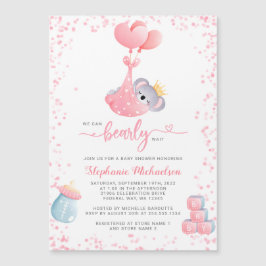 Girl Koala Bear Baby Shower-inbjudan Magnet