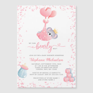 Girl Koala Bear Baby Shower-inbjudan Magnet