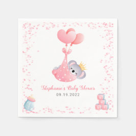 Girl Koala Bear Rosa Baby Shower Pappersservett