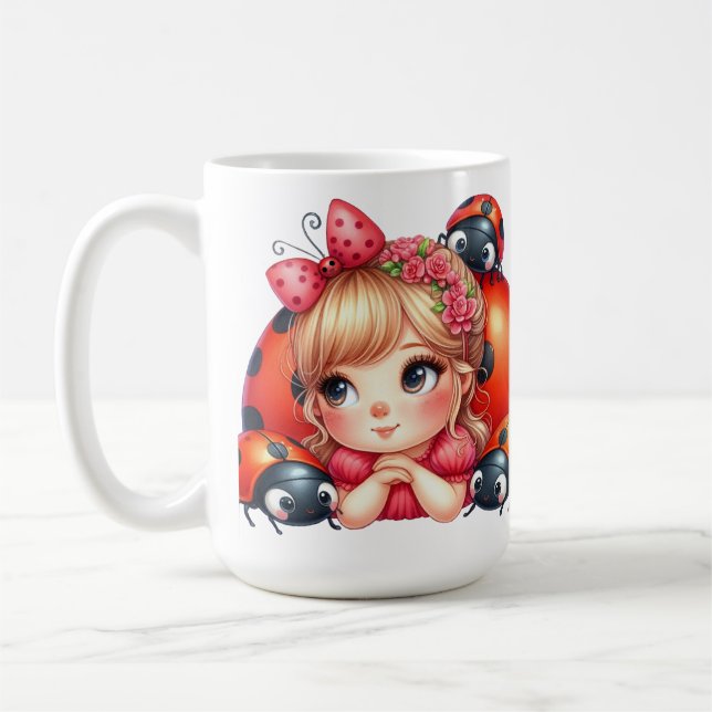 Girl Ladybug Kaffemugg (Vänster)