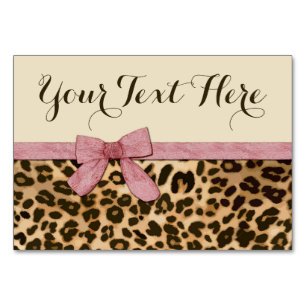Girl Leopard Print Baby Rosa Bow Bordsnummer