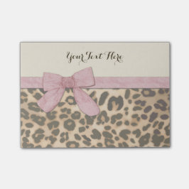 Girl Leopard Print Baby Rosa Bow Post-it Block