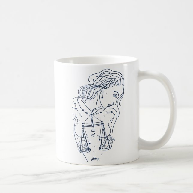 Girl Libra Zodiac-tecken Kaffemugg (Höger)