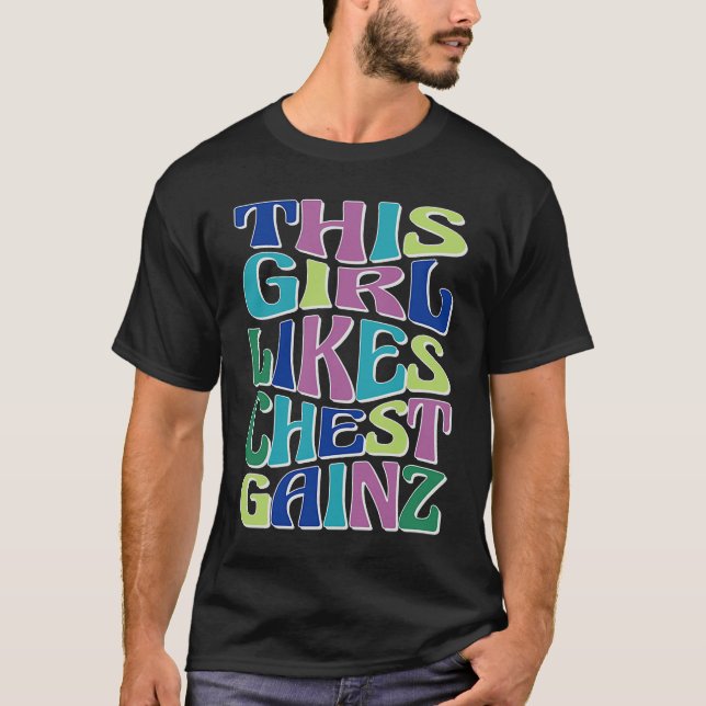 Girl Likes Benchpress Powerlifting Gym Workout T Shirt (Framsida)