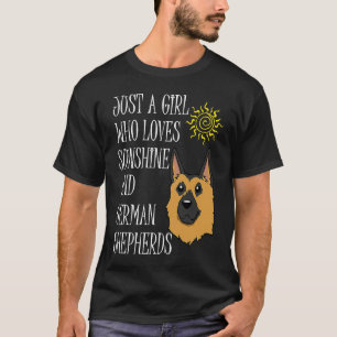 Girl Likes German Shepherd Cute Hund T Shirt