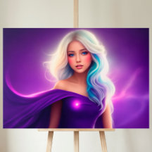 Girl lila blonde neon elegant rosa dam art